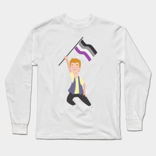 Jimmy Jr. x Asexual Flag Long Sleeve T-Shirt